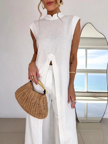 Aeterna Flow – Coordinato Tunica & Palazzo in Tech-Silk