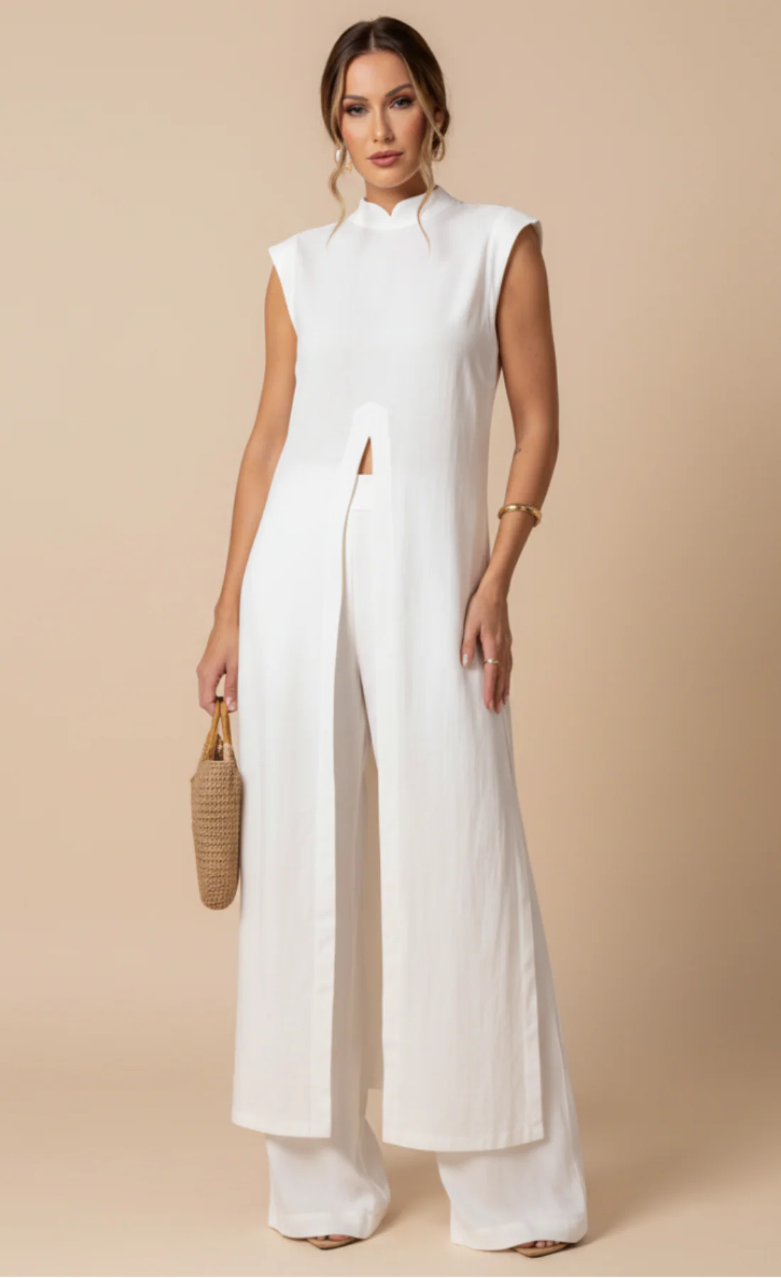 Aeterna Flow – Coordinato Tunica & Palazzo in Tech-Silk