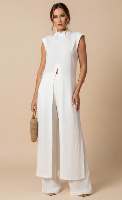 Aeterna Flow – Coordinato Tunica & Palazzo in Tech-Silk