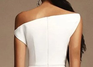Dea White Drape — Abito Monospalla con Drappeggio