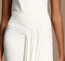 Dea White Drape — Abito Monospalla con Drappeggio