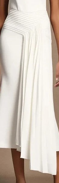 Dea White Drape — Abito Monospalla con Drappeggio