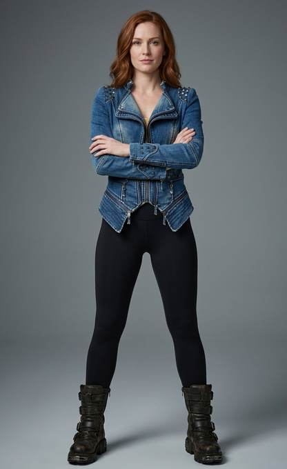 Cyber Rebel – Luxury Biker Giacca Denim