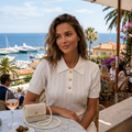 Cote D'Azur 55 - Polo in Pointelle Jacquard a Rilievo