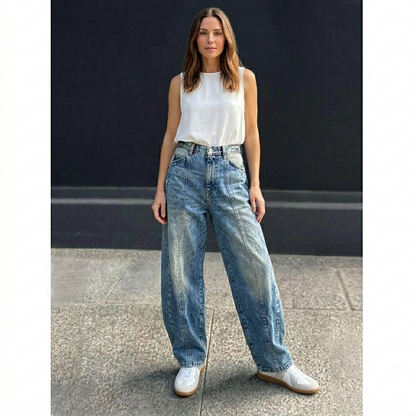 Retro Muse - Denim Wide-Leg a Vita Bassa