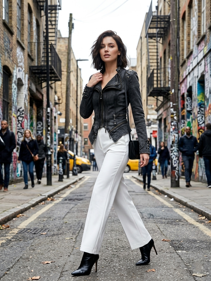 Cyber Rebel – Luxury Biker Giacca Denim