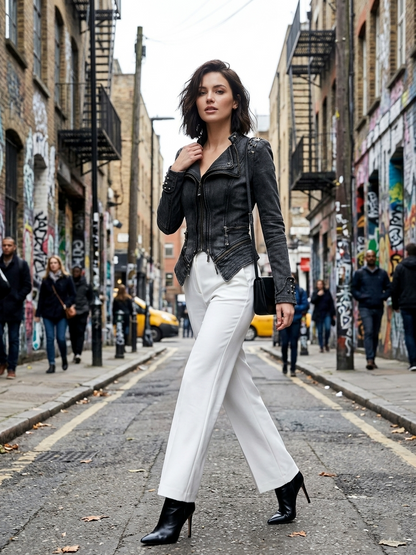 Cyber Rebel – Luxury Biker Giacca Denim