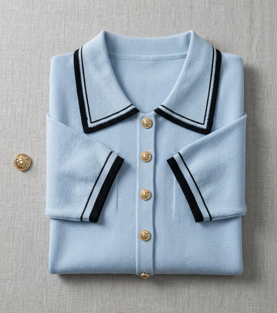 Cote D'Azur 55 - Polo in Pointelle Jacquard a Rilievo