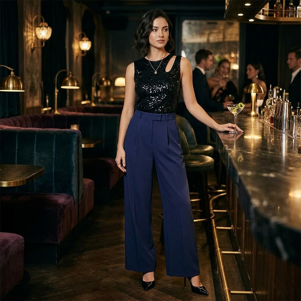 Cosmo Motion – Pantalone Strutturato a Vita Alta