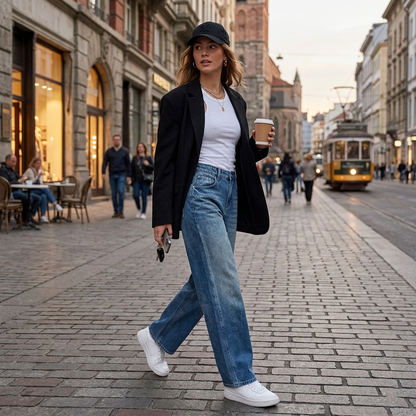 Retro Muse - Denim Wide-Leg a Vita Bassa