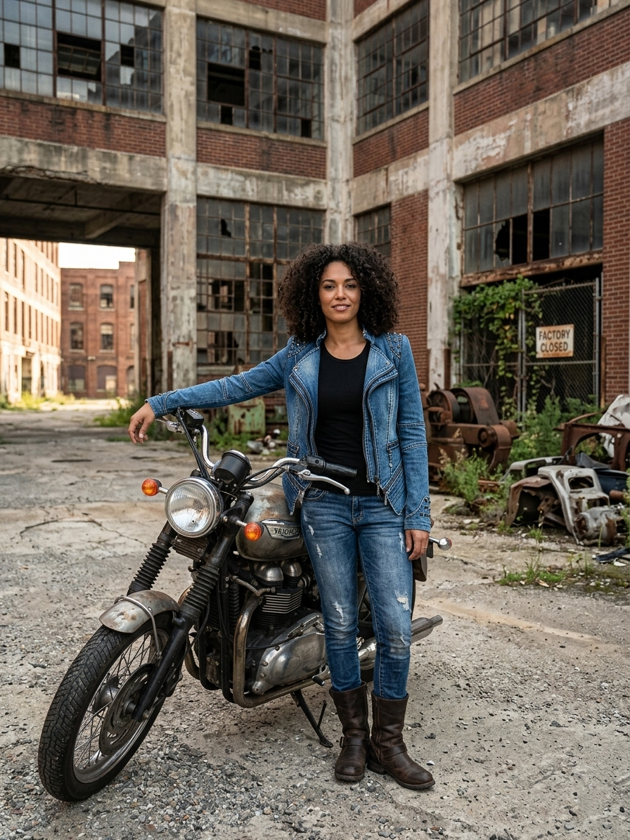 Cyber Rebel – Luxury Biker Giacca Denim