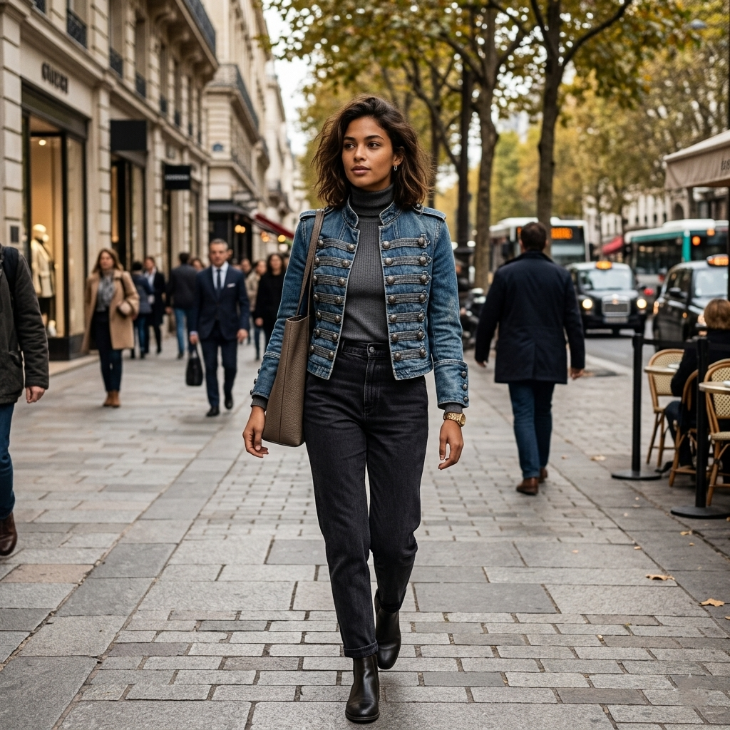 Royal Force – Giacca Denim tipo Militare