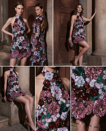 La Flore - Mini Abito Couture Ricamato
