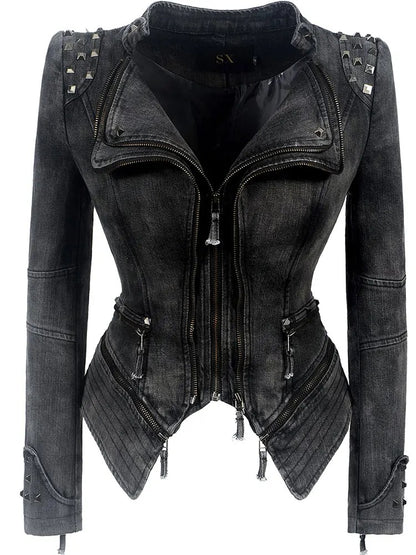 Cyber Rebel – Luxury Biker Giacca Denim