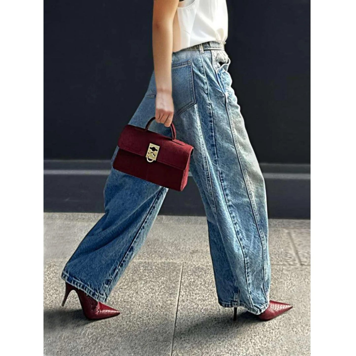 Retro Muse - Denim Wide-Leg a Vita Bassa