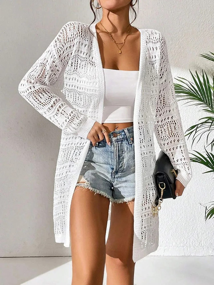 Paloma Breeze – Kimono a Maglia Traforata in Crochet