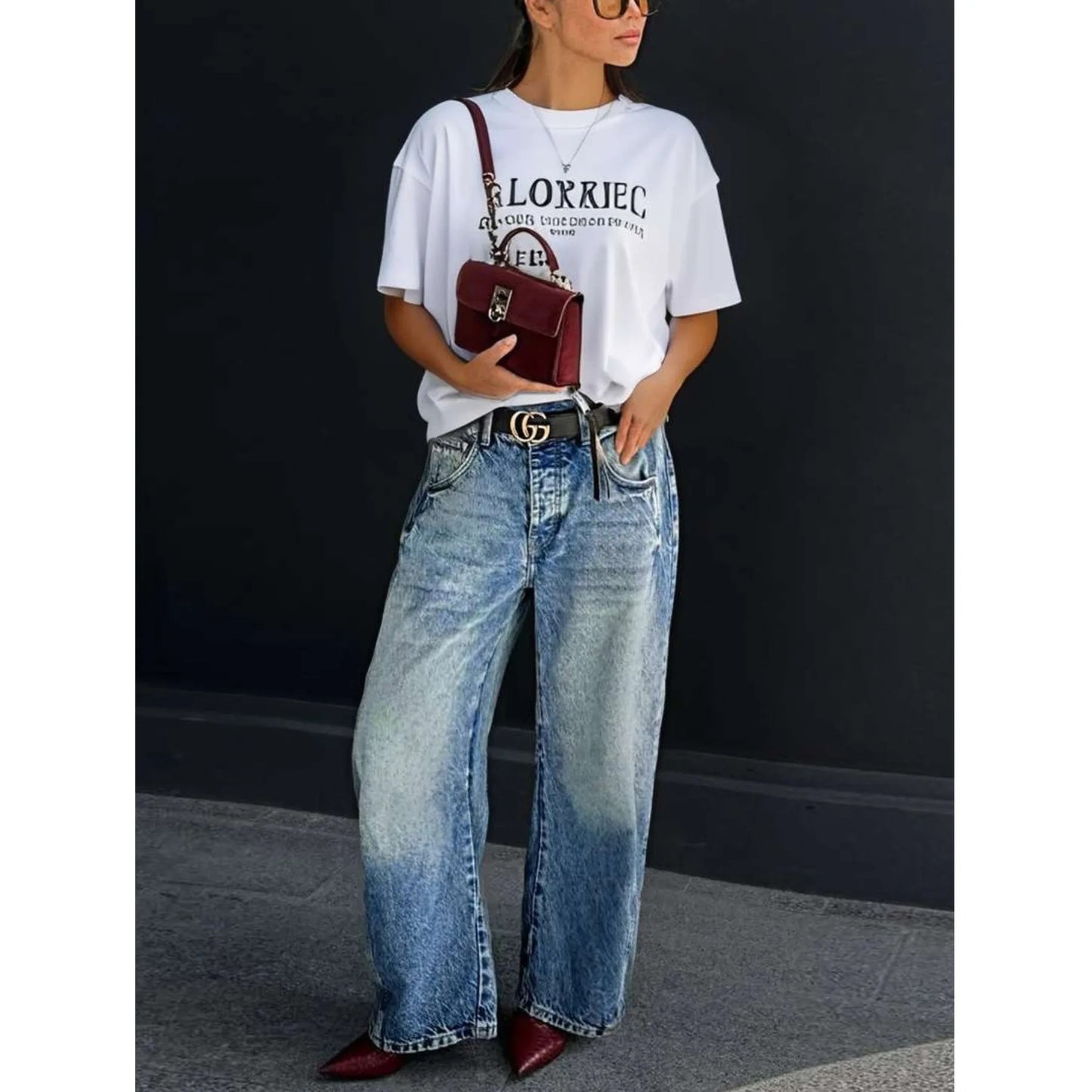 Retro Muse - Denim Wide-Leg a Vita Bassa
