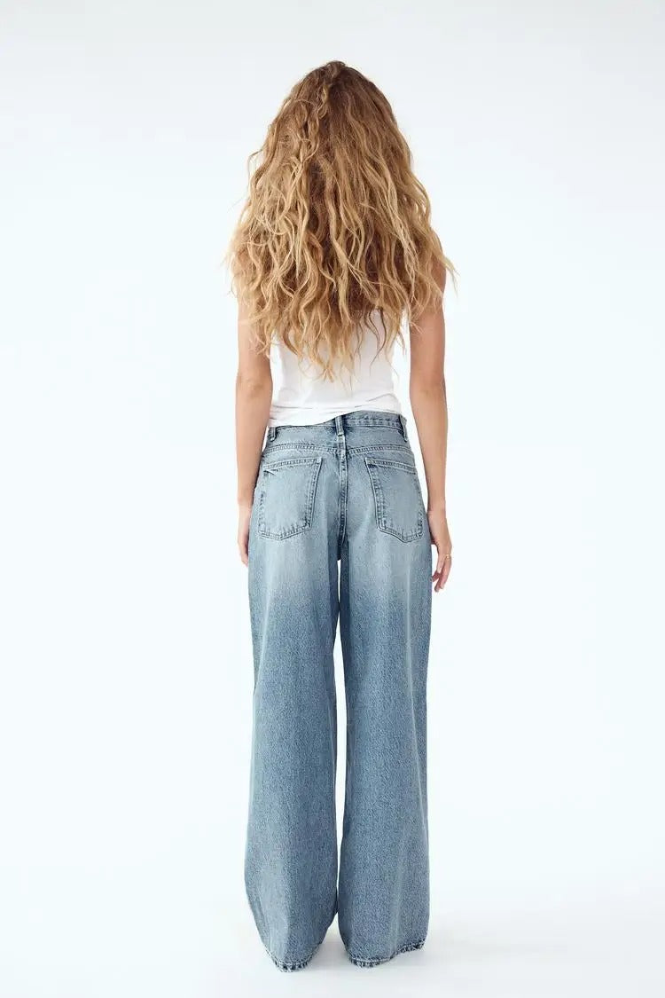 Offset Glitch - Denim Asimmetrico a Vita Alta