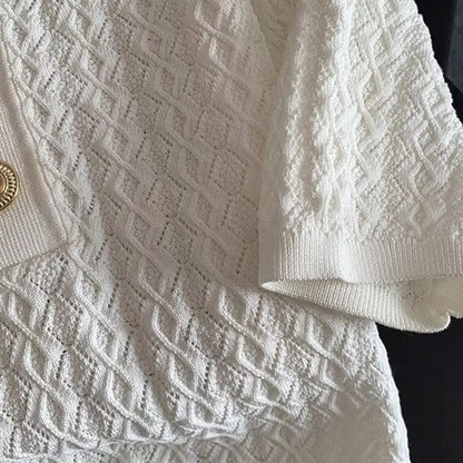 Cote D'Azur 55 - Polo in Pointelle Jacquard a Rilievo