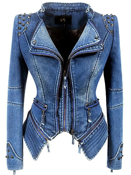 Cyber Rebel – Luxury Biker Giacca Denim
